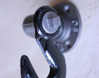 Black Crochet Coat Rack - Original Industrial Style - Industrial Crochet Handling Coat Door - THE BLACK MARCEL