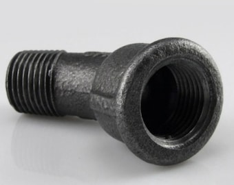 DIY - Elbow 45 degrees - Large Radius - Pipe Fitting project - Size 3/4" or 20/27 mm - Black cast