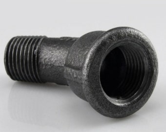 DIY - Elbow 45 degrees - Large Radius - Pipe Fitting project - Size 3/4" or 20/27 mm - Black cast