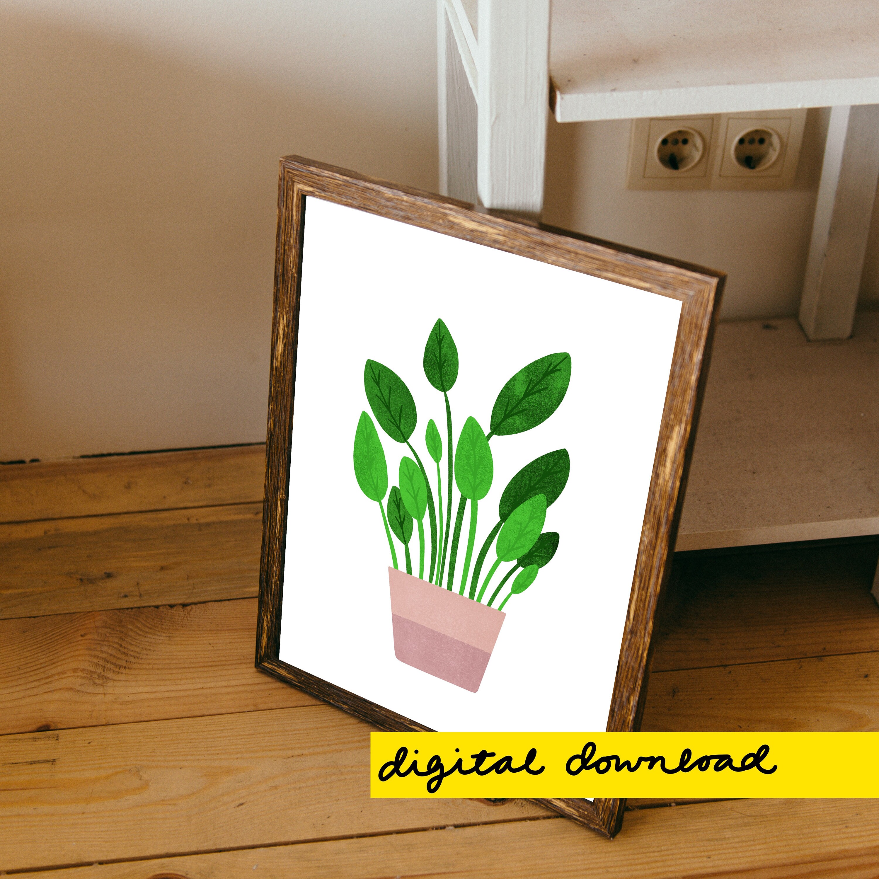 Plant Wall Art Print Digital Download home decor Etsy