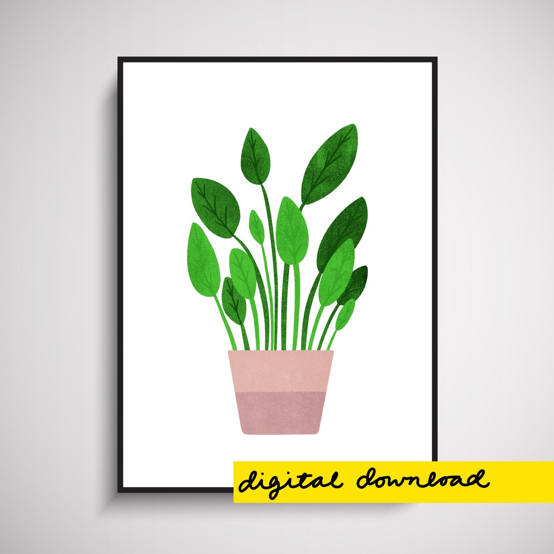 Plant Wall Art Print Digital Download Home Decor Etsy