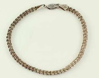 Vintage Sterling Silver Tinsel Bracelet, 1990s 925 Sterling Silver Bracelet, 925 Silver Italy SU Bracelet 7 1/4" Long, Vintage Jewelry