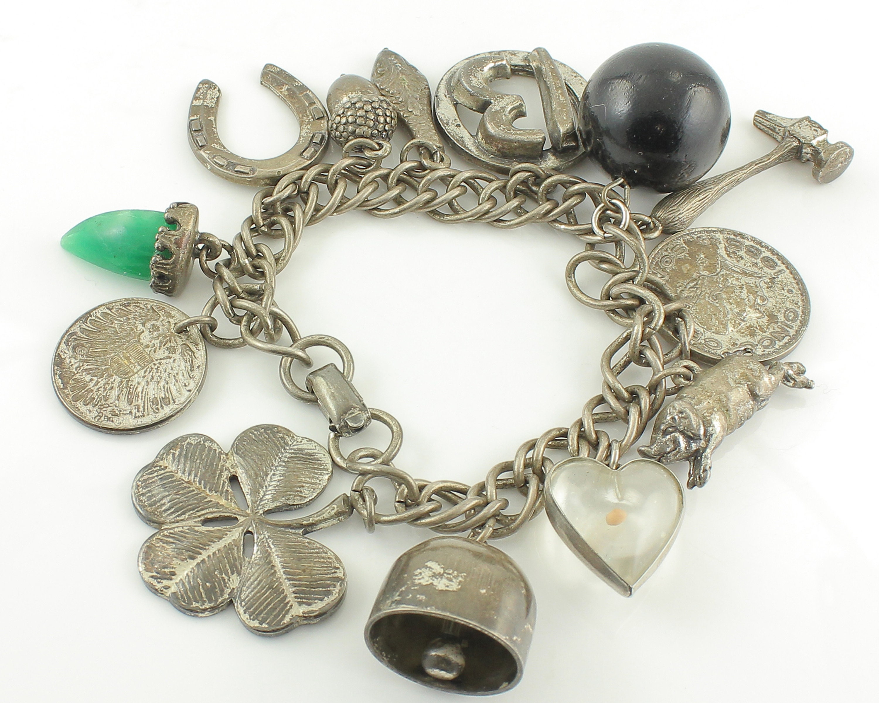 Vintage Heart Charm Bracelet, Victorian Heart Lockets, Vintage 1950s  Bracelet, Bridemaid Gift, Valentine Jewelry, Sweetheart Gift BR214 - Etsy