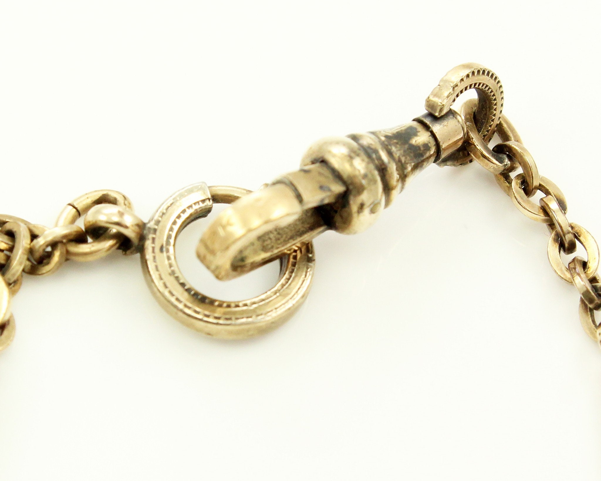 Art Deco 12K Gold Filled Fancy Link Watch Chain LMFGCO Antique Pocket