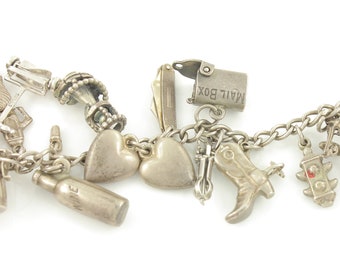 Charmes / Breloques Pour Bracelet En Argent Sterling 925 - Style Vintage - OCCASION (bon état Non Nettoyé)