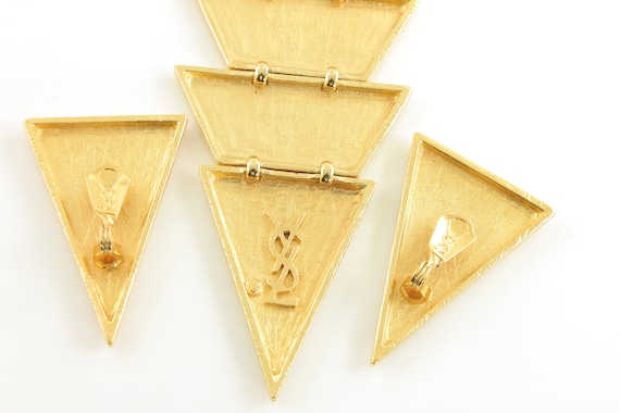 Vintage Yves Saint Laurent Bold Gold Tone Necklac… - image 6