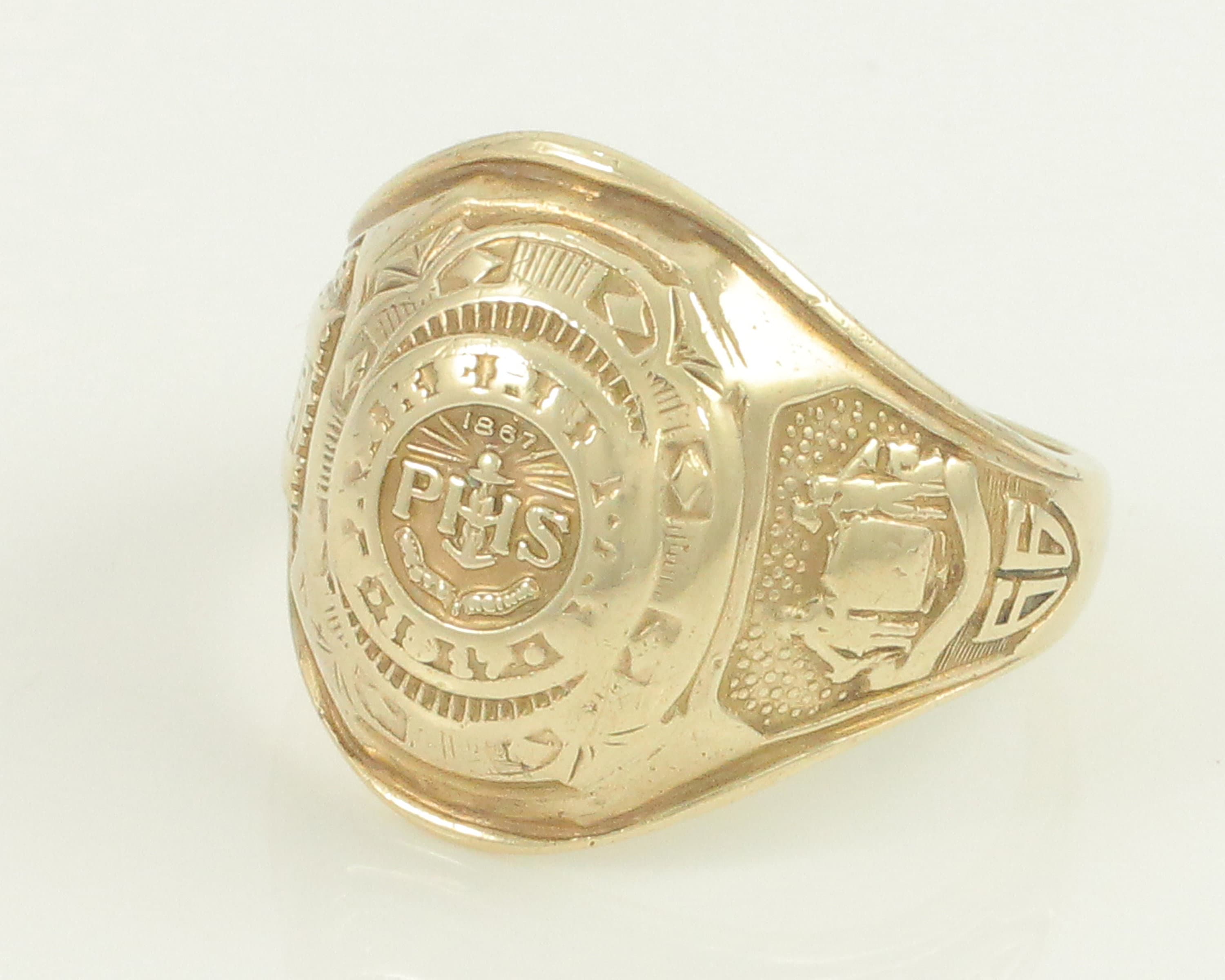 Gold Class Ring 1966 Parkersburg High School, 10K Yellow Gold Balfour