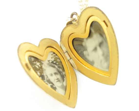 Vintage Engraved Scrolled Love Heart Locket Penda… - image 5