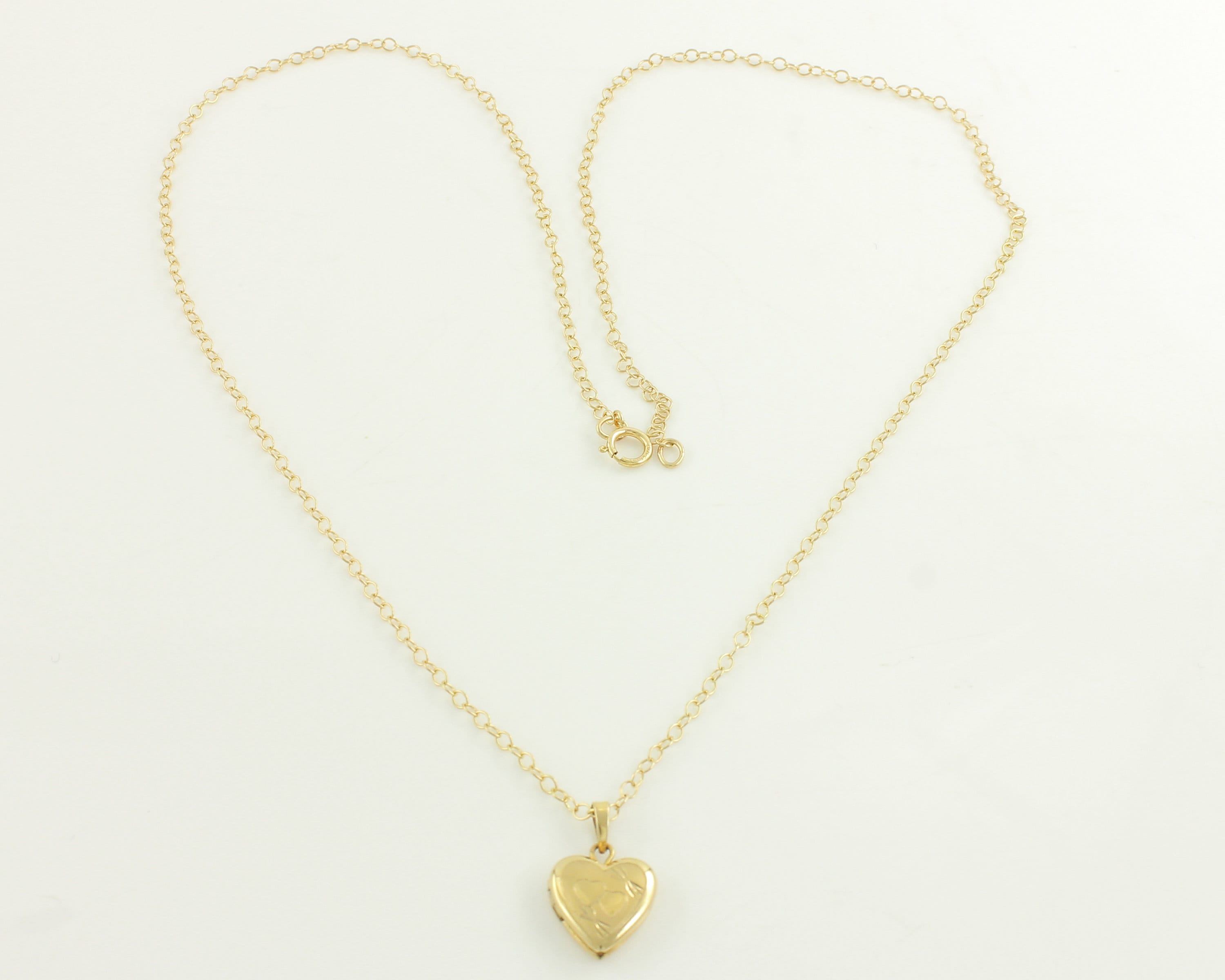 14K Goldfill Dainty Double Heart Locket