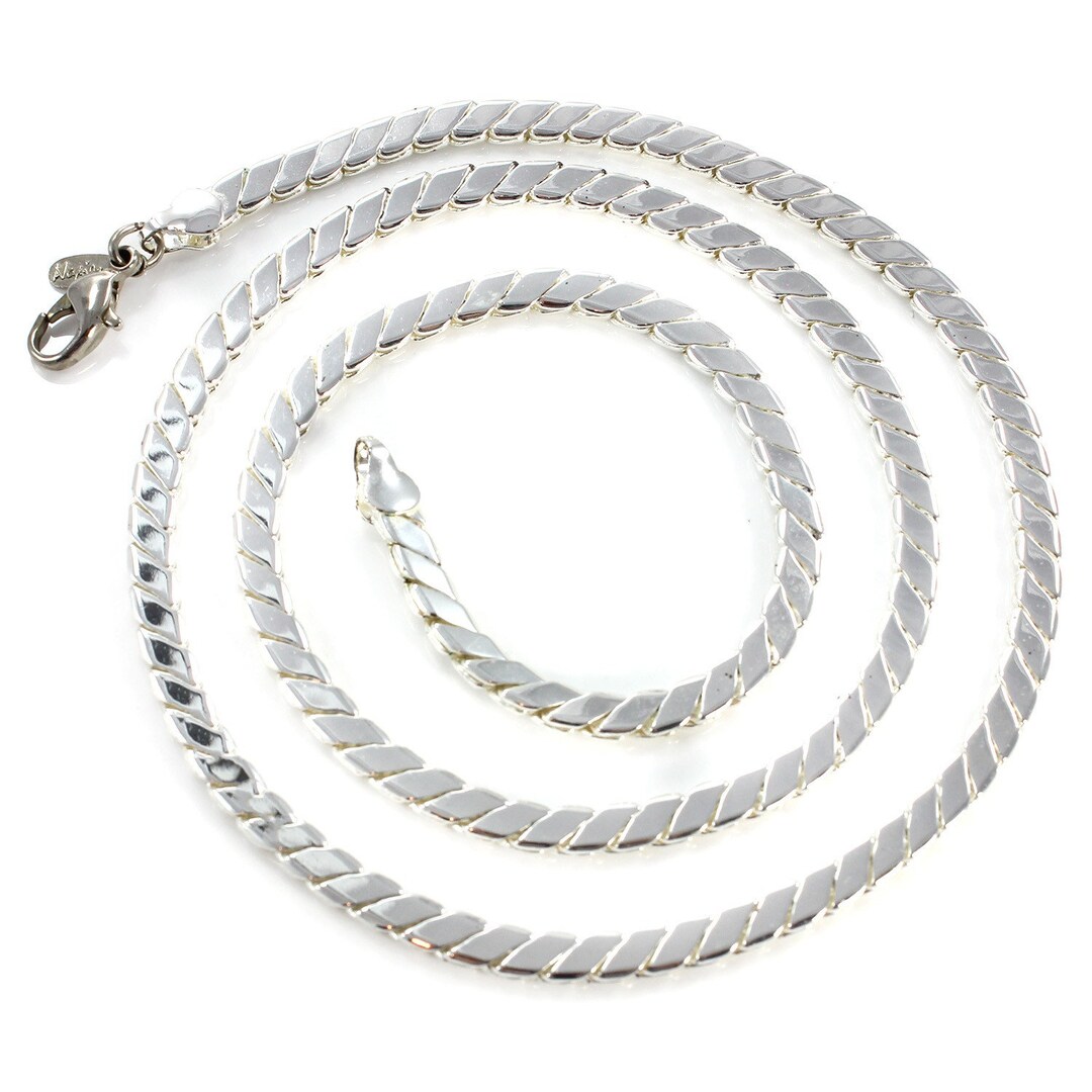 Vintage Napier Silver Tone Slant Chain Necklace, 1980s