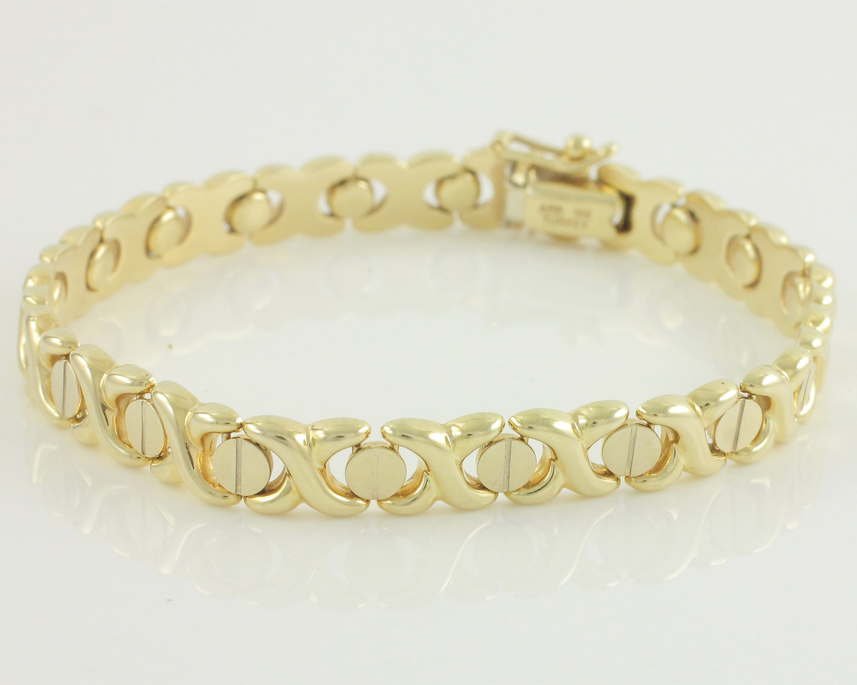 Stone and Strand Bold Gold Plated Chain Bracelet