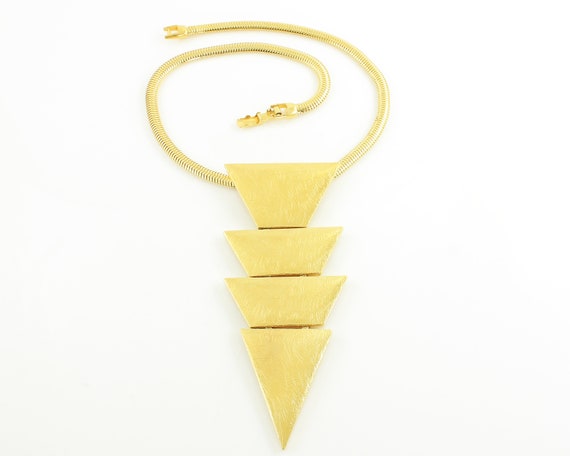 Vintage Yves Saint Laurent Bold Gold Tone Necklac… - image 2