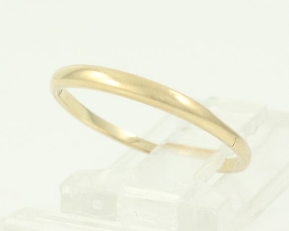 Vintage 10K Gold Wedding Ring, 10K Dainty Domed B… - image 6