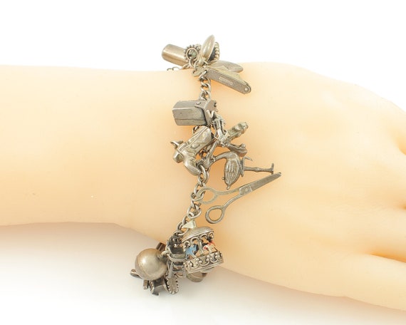 Vintage Charm Bracelet with Movable Charms