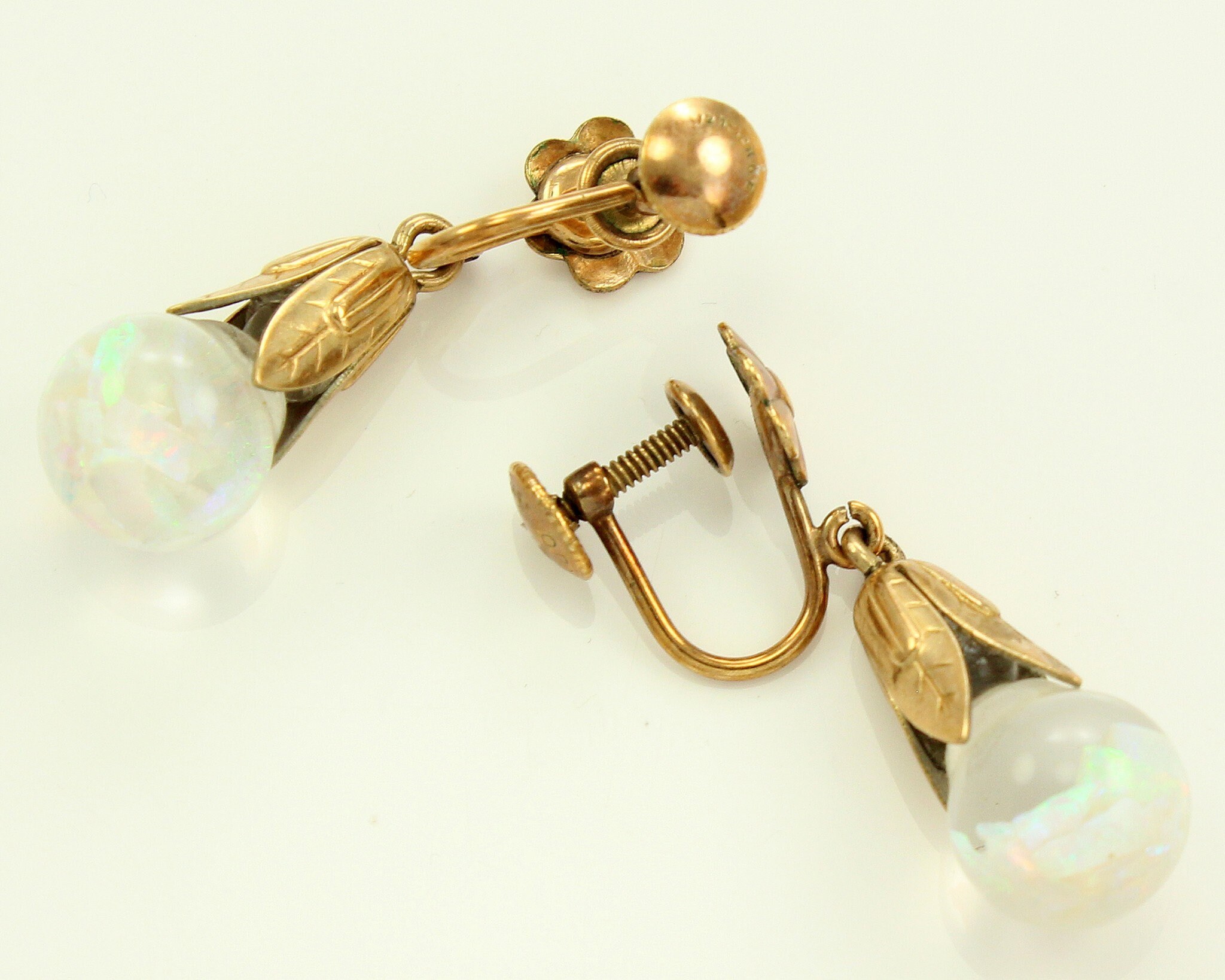 Vintage floating shop opal earrings