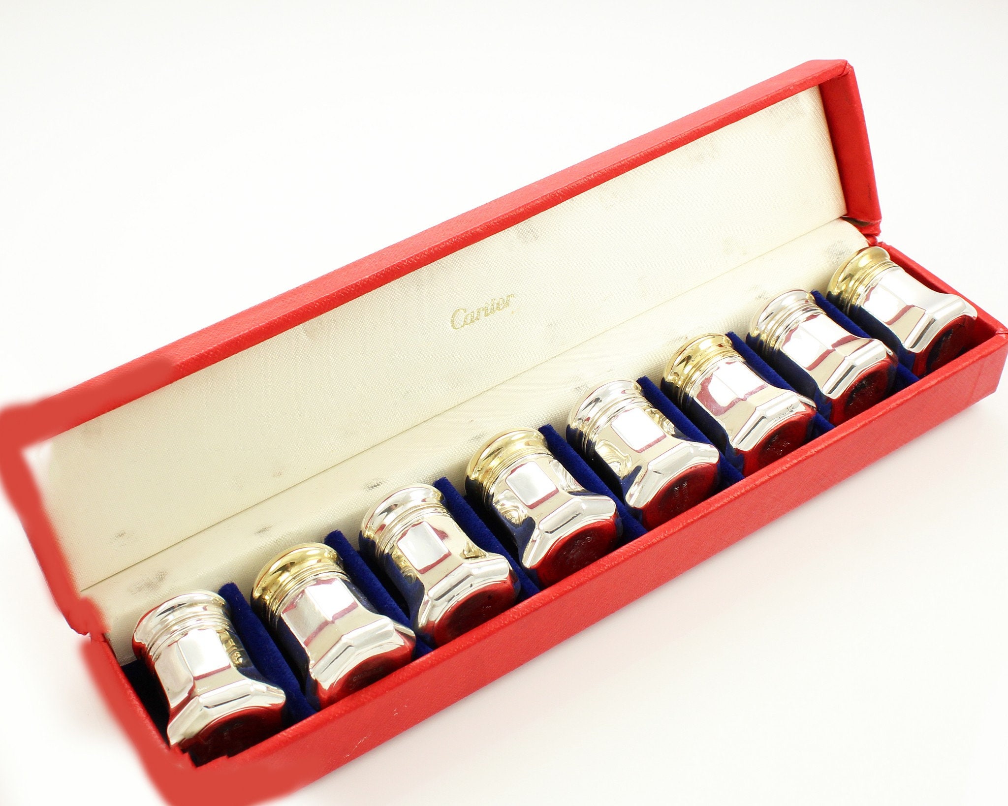 Vintage Cartier Sterling Silver Individual Salt and Pepper Shakers Set