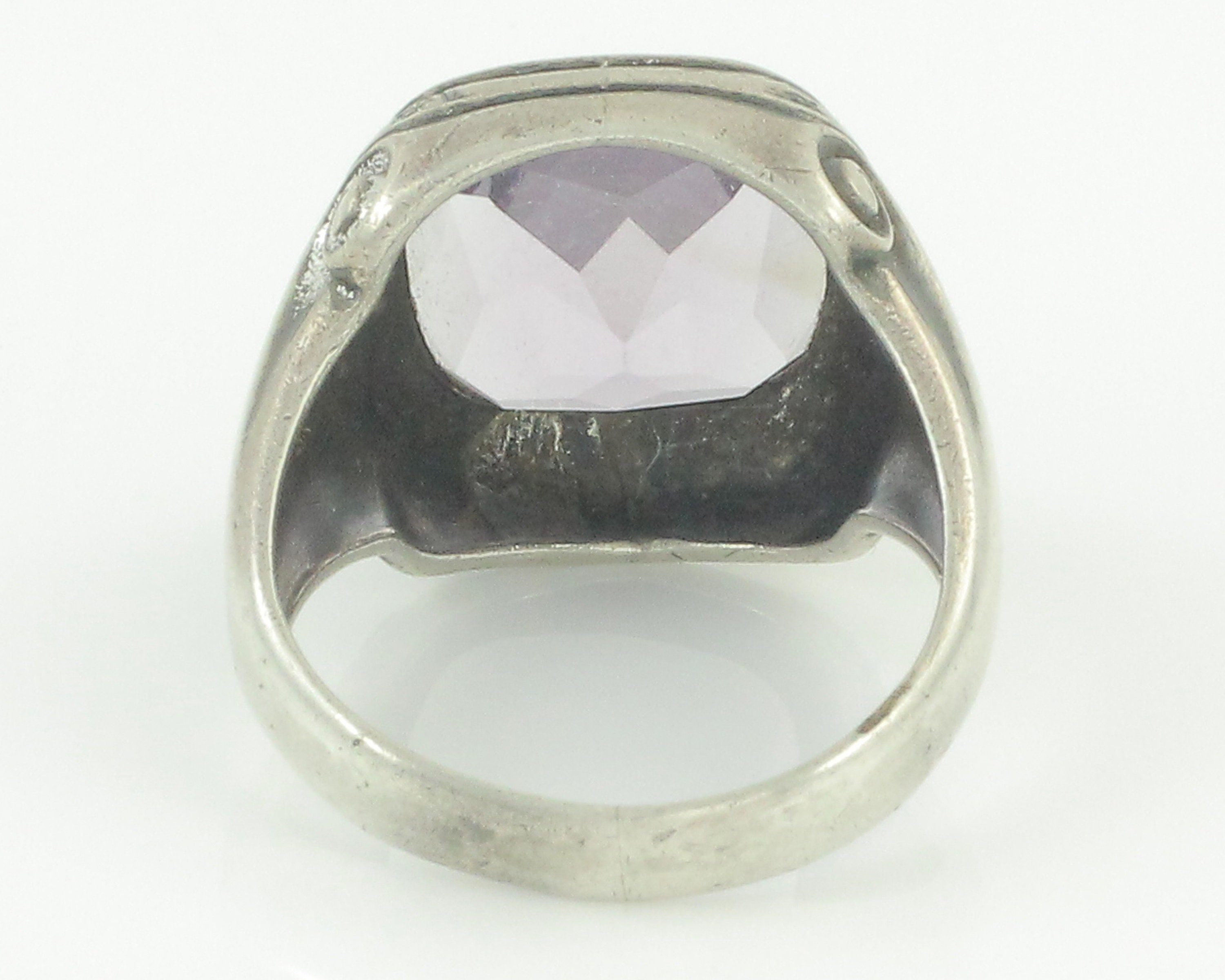 Victorian Mens Sterling Lavender Ring - Antique Signet Style Mans Ring ...