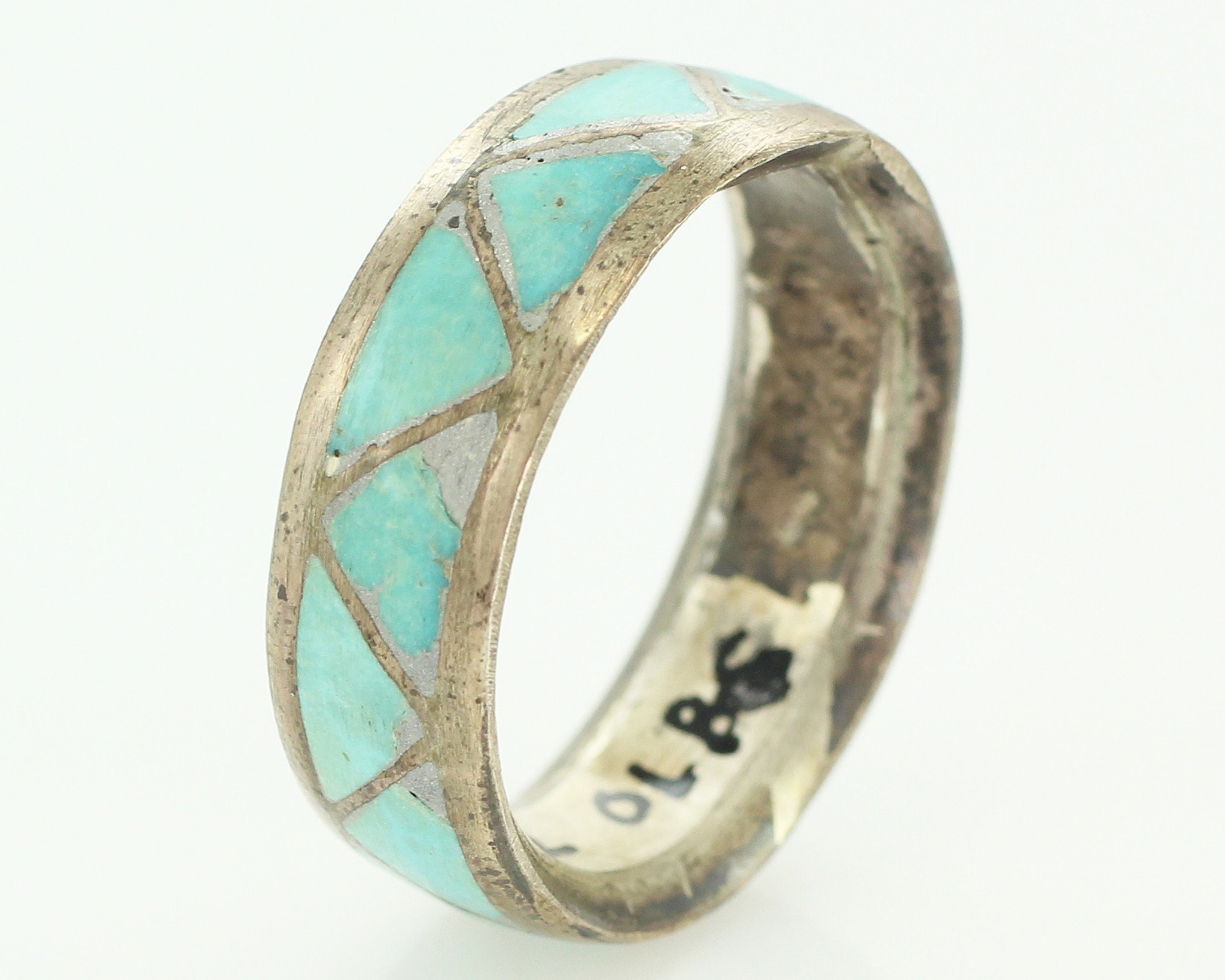 Southwestern Silver Turquoise  Ring  Sterling Silver 