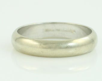 Vintage 14K Solid White Gold Wedding Ring, Vintage 3.9mm 14K Band, Size 6 1/2 14K Artcarved Band, 14K White Gold Band, Vintage Jewelry
