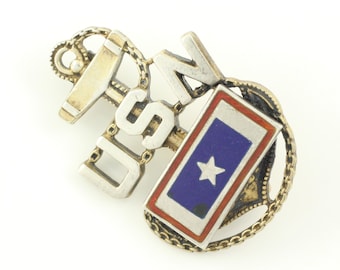 Vintage WWII US Navy Mother Pin, 1940s Sterling Enamel Navy Son in the Service Pin, 925 Sterling Silver Enamel Navy Brooch, Vintage Jewelry