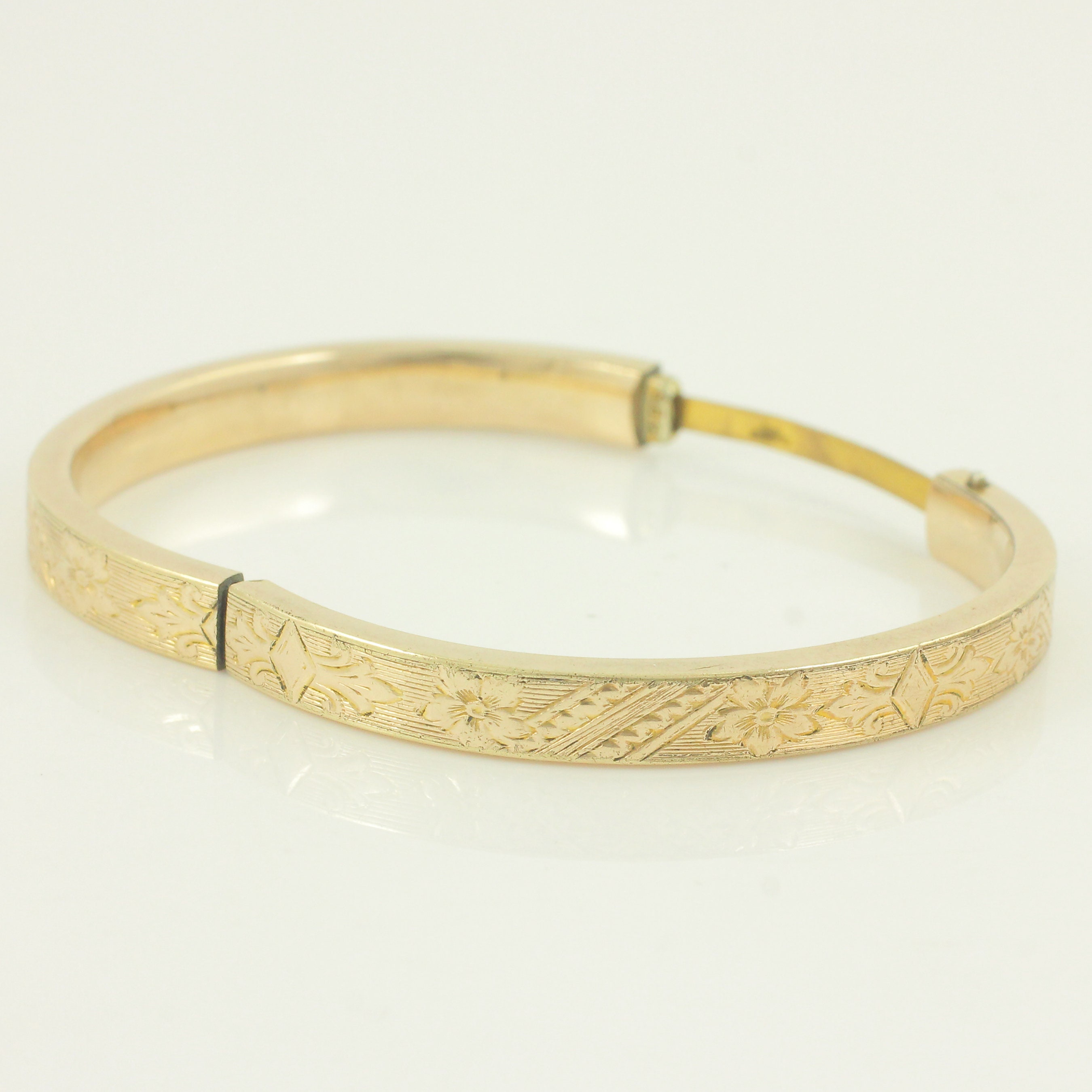 18k Rose Gold Filled Solid Cuff Bangle Bracelet For Baby Or Child - 45mm Size, Pink