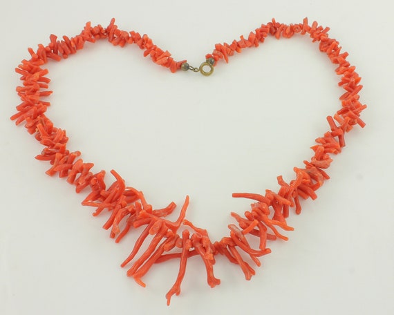 Vintage Natural Branch Coral Necklace, Vintage 18… - image 2