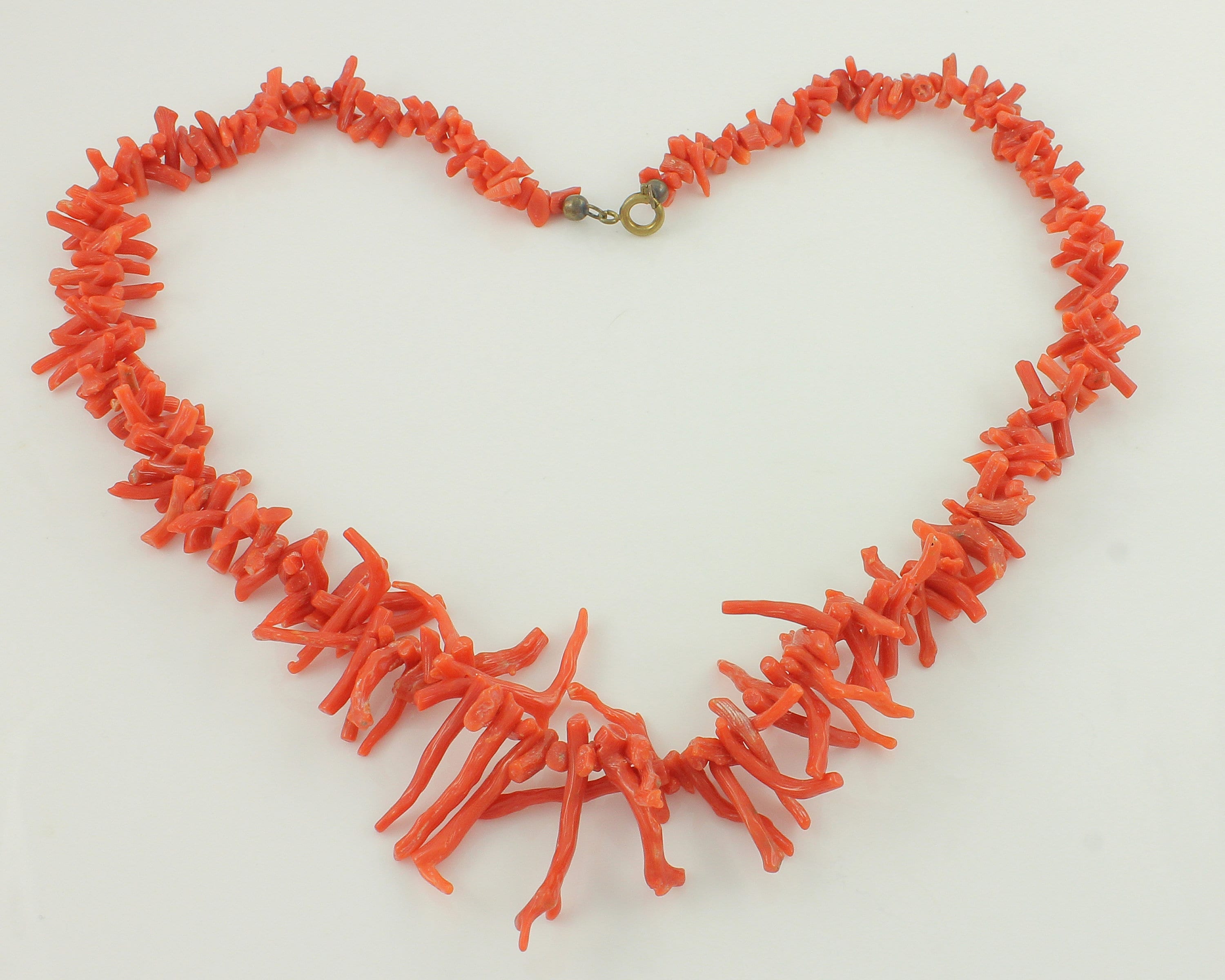 Vintage Natural Branch Coral Necklace, Vintage 18 Red Branch Coral