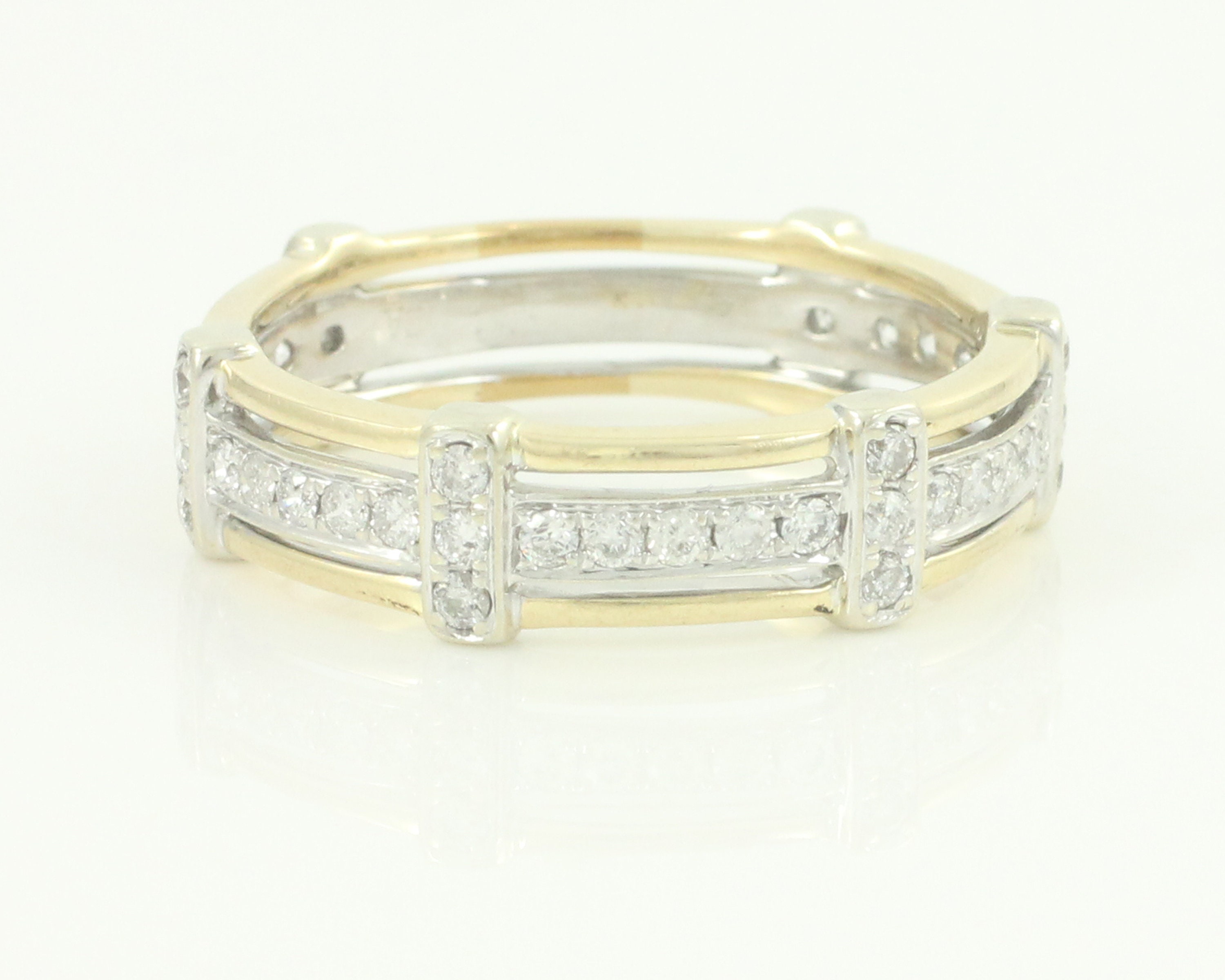 Vintage 14K 2-Tone Gold .50 CT Diamond Wedding Ring, .50 CT TW 14K ...