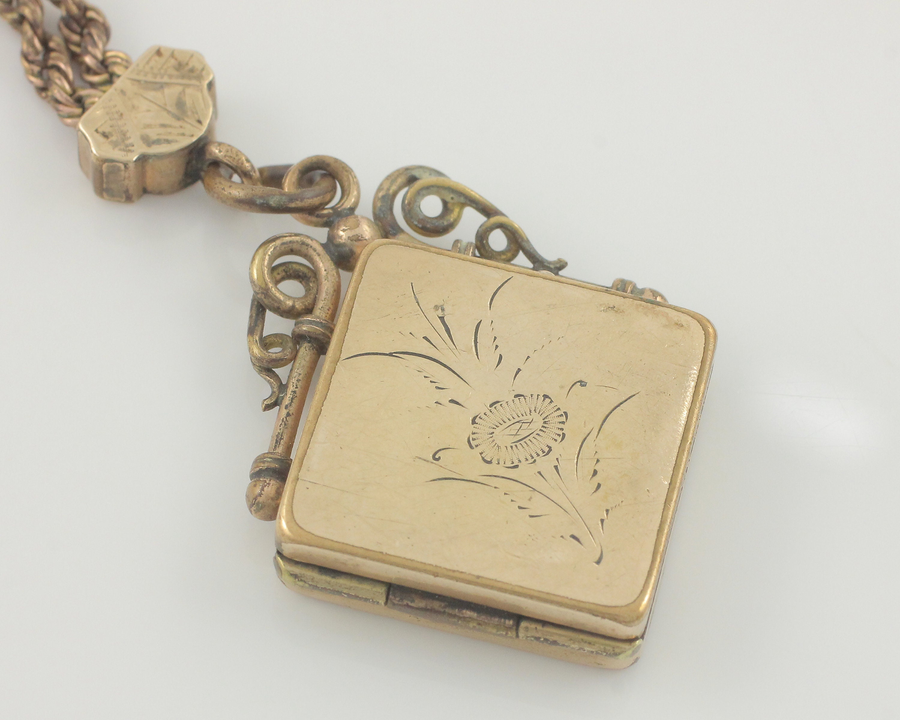 Pocket Watch Chain - Edwardian Gold Filled Dog Clip Spring Ring