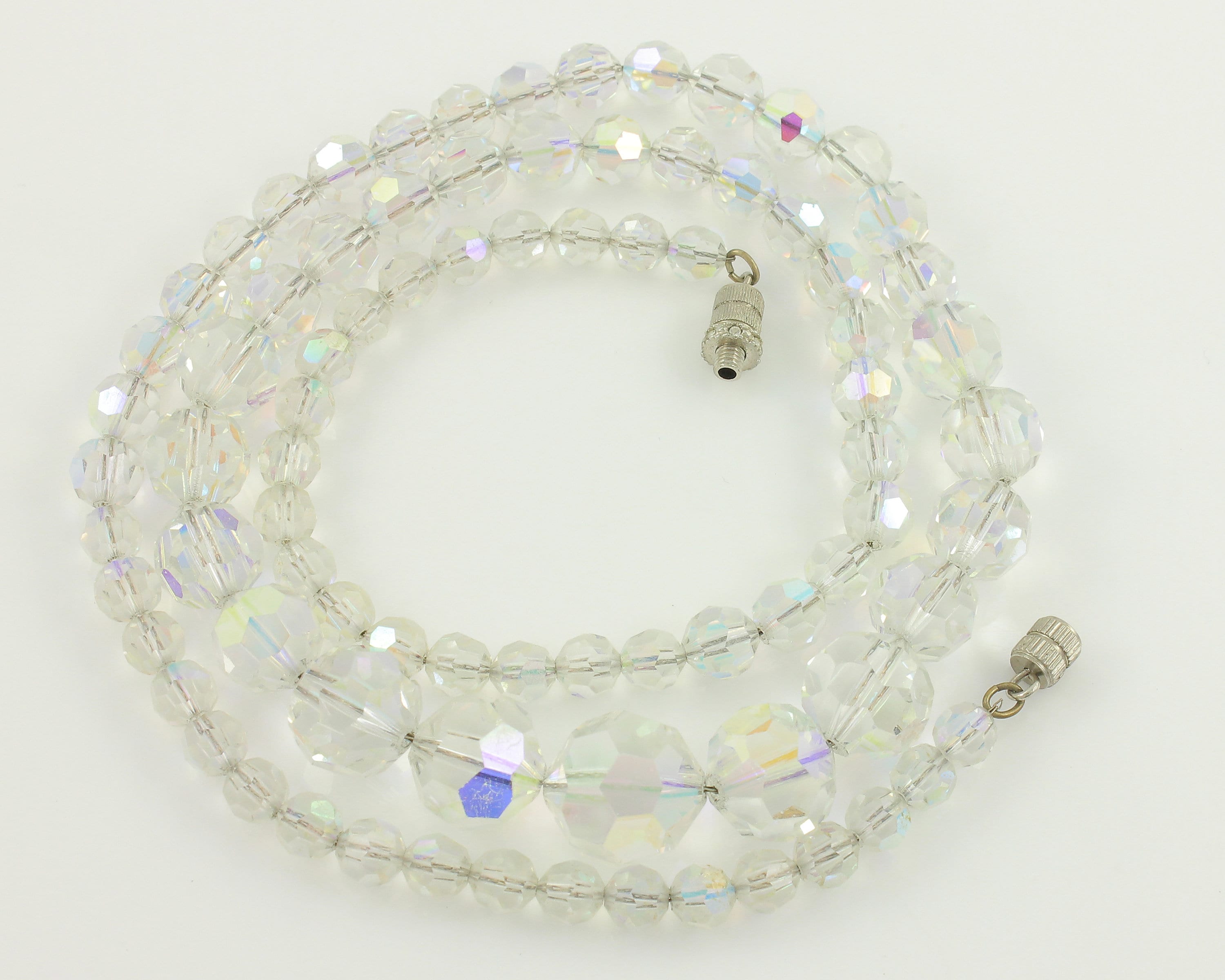 Vintage Opal Bead & Rock Crystal Necklace with 9ct White Gold Clasp  1920/1930s - 23205 / LA473232 | LoveAntiques.com