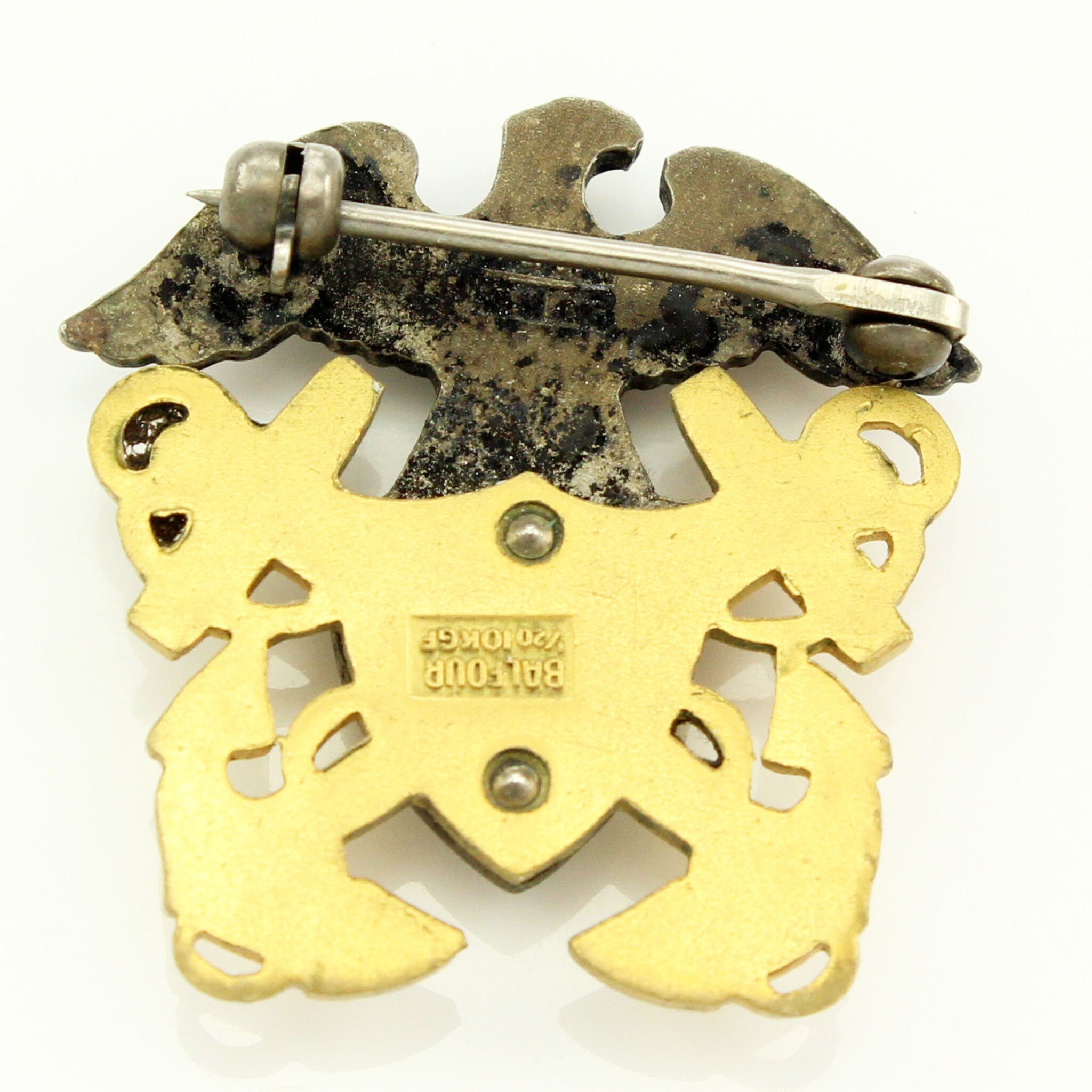 Vintage Balfour Sterling 10K GF US Navy Insignia Badge Vintage silver