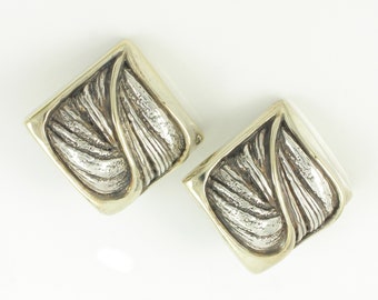 Vintage Sterling Vermeil Earrings by Nurit Shoshana Bar-On, 925 Silver Vermeil Electroform Earrings, N.S. Bar-On Clip Ons, Vintage Jewelry