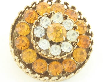 Vintage Coro Golden Rhinestone Filigree Tiered Brooch, Coro Filigree Gold Rhinestone Pin, 1960s Coro Brooch, Vintage Brooch, Vintage Jewelry