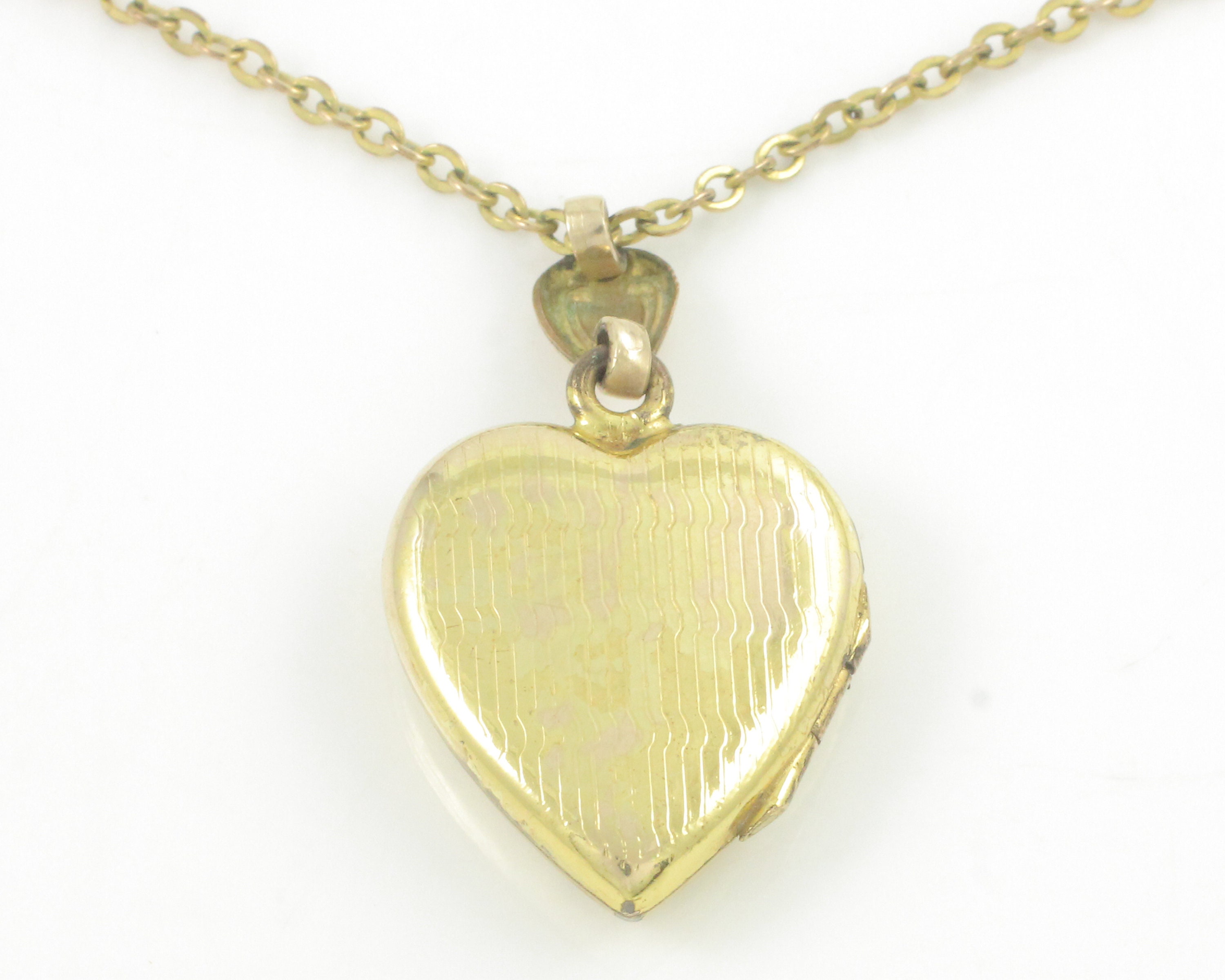 Vintage Heart Locket, Heart Locket Pendant, Rose Yellow Gold Fill ...