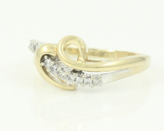 Vintage 10K Diamond Heart Bypass Ring, Vintage Di… - image 7