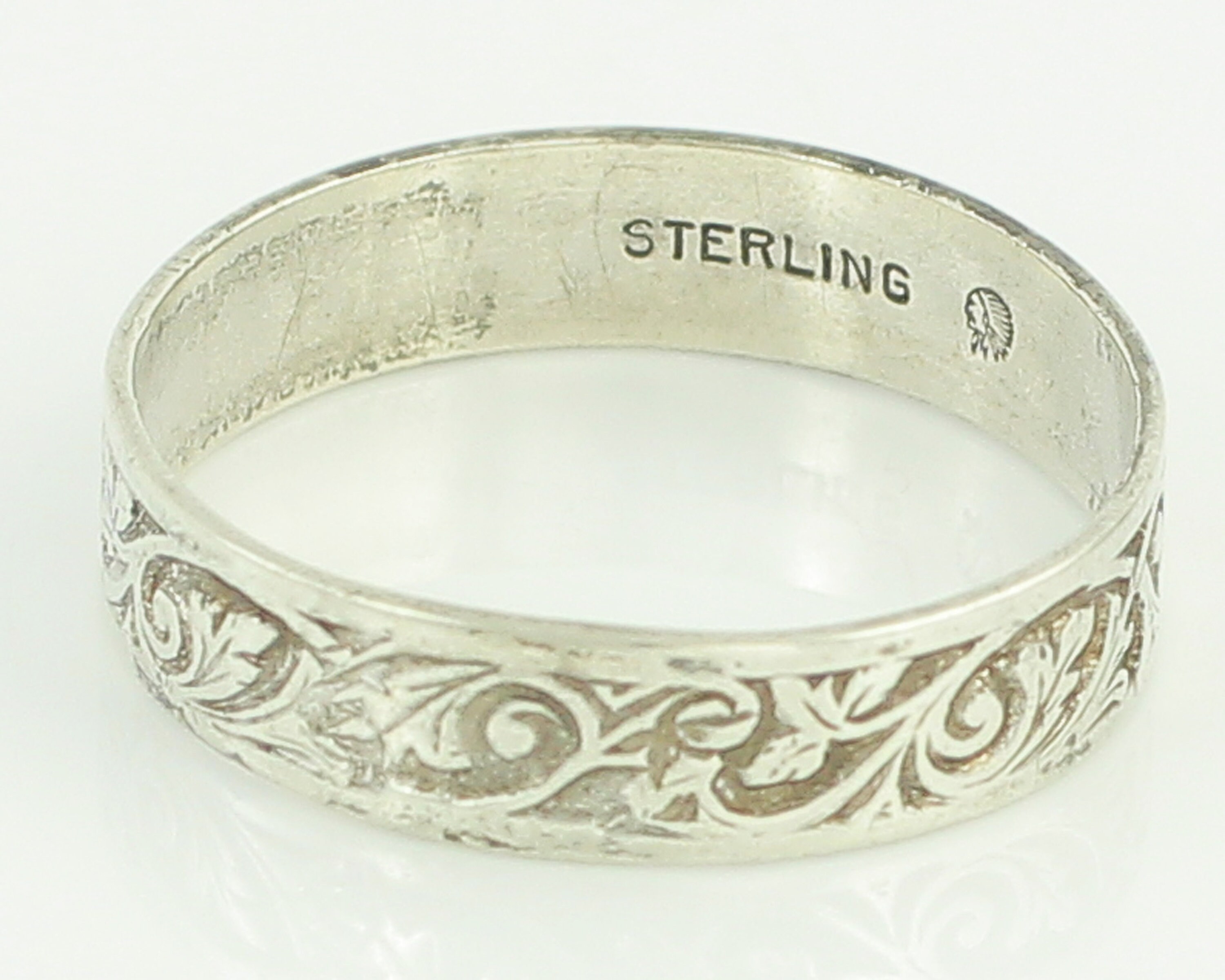 Antique silver store wedding bands