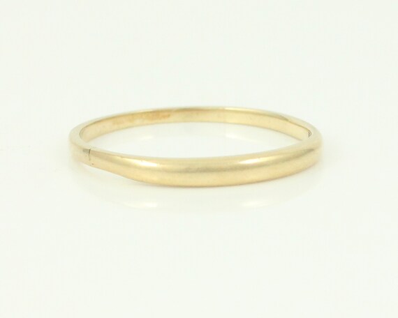 Vintage 10K Gold Wedding Ring, 10K Dainty Domed B… - image 3