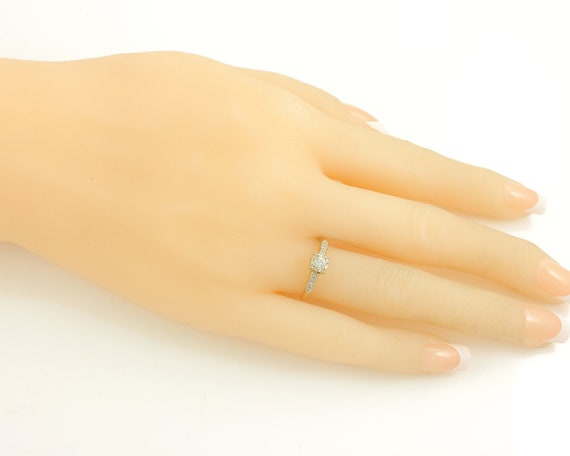 Vintage 14K Diamond Engagement Ring, .17 CT Diamo… - image 2