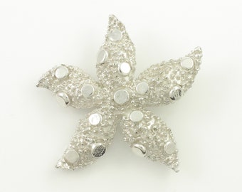 Vintage Coro Silver Tone Starfish Brooch, Coro Silver Sea Star Pin, 1960s Textured Silver Starfish Brooch, Vintage Jewelry, Estate Jewelry