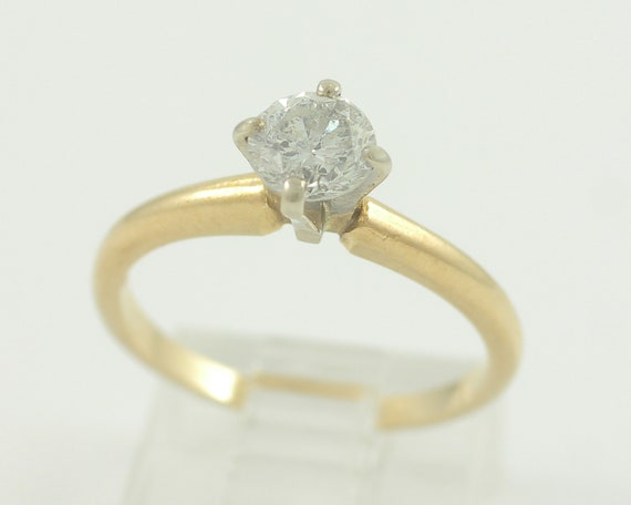 Vintage .63 CT Diamond Solitaire Engagement Ring,… - image 1