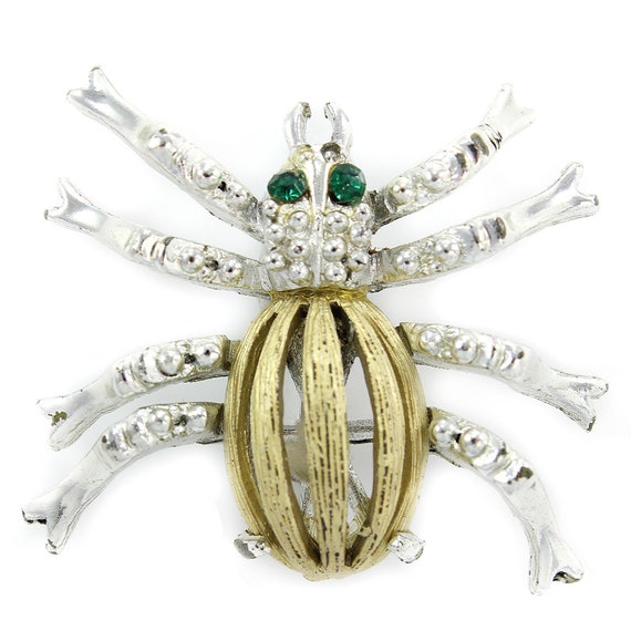 1pc Vintage Plated Thai Silver Alloy Spider Shaped Brooch With