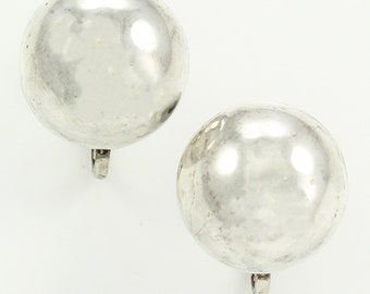 Vintage Sterling Dome Earrings, Vintage 925 Silver Button Earrings, Classic Sterling Earrings, 1940s Sterling Earrings, Vintage Jewelry