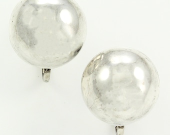 Vintage Sterling Dome Earrings, Vintage 925 Silver Button Earrings, Classic Sterling Earrings, 1940s Sterling Earrings, Vintage Jewelry