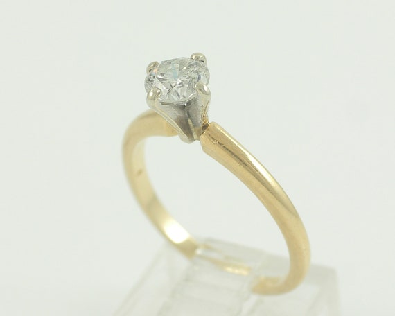 Vintage .63 CT Diamond Solitaire Engagement Ring,… - image 5