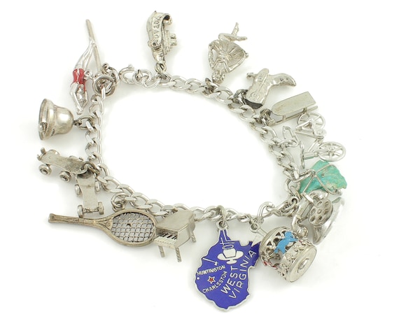 West Virginia State Charm Antiqued Sterling Silver West Virginia State Charm Antiqued Sterling Silver