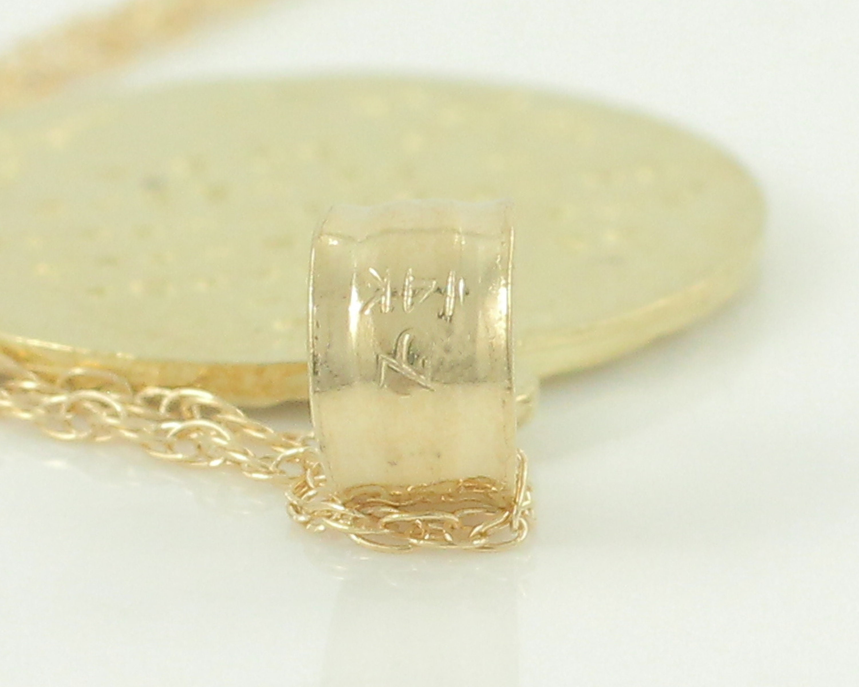 Vintage 14K Dainty Guardian Angel Necklace, Vintage 14K Spanish Prayer