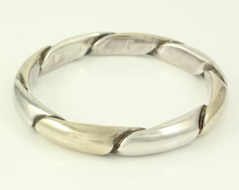 Vintage Sterling Silver Electroform Bangle Bracelet, Chunky 925 Modernist Twist Bangle, Vintage 925 10K Gold Wash Bangle, Vintage Jewelry