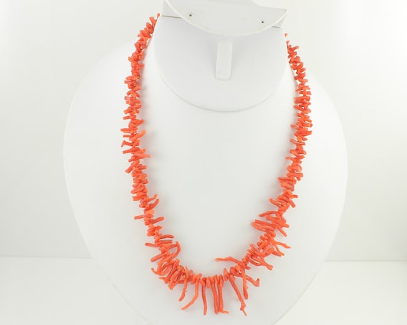 Vintage Natural Branch Coral Necklace, Vintage 18… - image 1