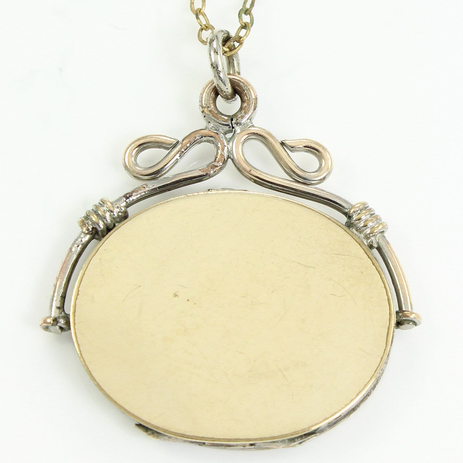 Victorian Monogrammed Locket Watch Fob Pendant Necklace circa 1870 Antique Lockets Estate