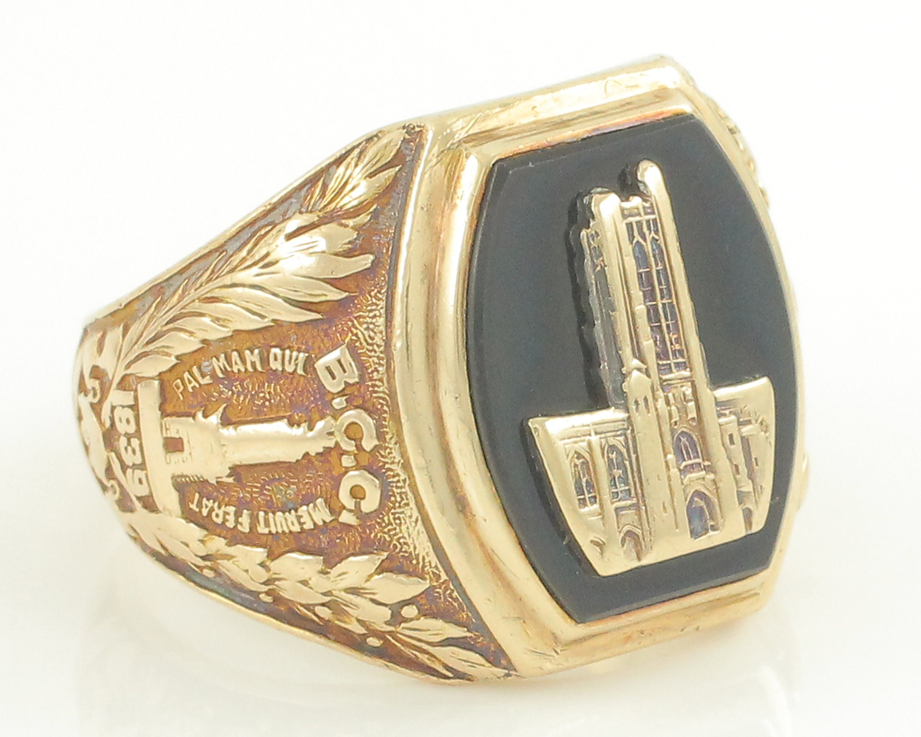 Gold Simulated January Birthstone 2023 Graduation Mens Class Ring (JL#  R2516) - Jewelry Liquidation